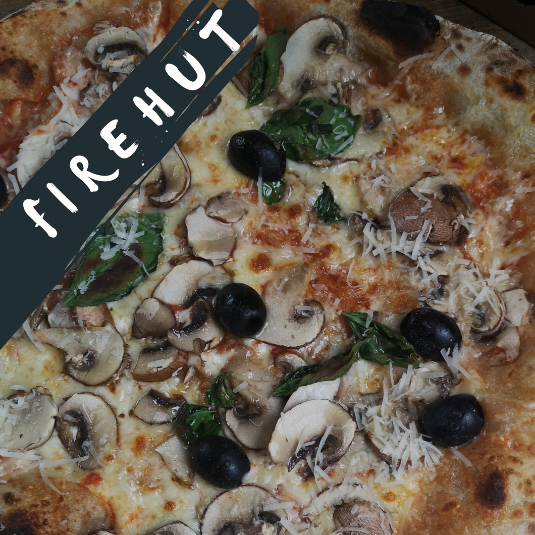 Firehut wood fired pizza - Truffle oil Mushroom and Olive special pizza